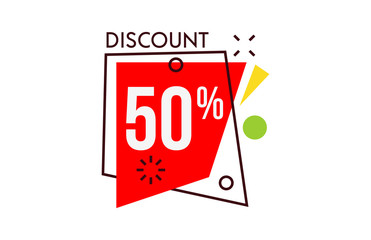 Discount 50 Percent Label 