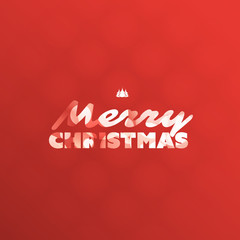 Happy Holidays, Merry Christmas Greeting Card With Label, on a Red Background 