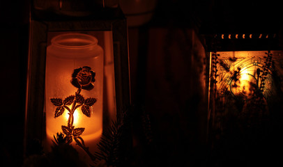 light in a glass - votive candle - obrazy, fototapety, plakaty