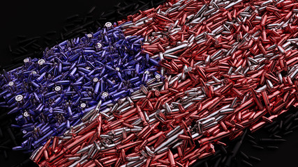 USA Flag formed out of bullets  - obrazy, fototapety, plakaty