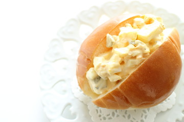egg and mayonnaise in butter roll 