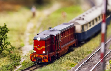 railway model makieta kolejowa - obrazy, fototapety, plakaty