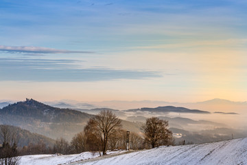 winter hillside landscape