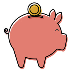 piggy savings with coins