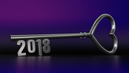 New Year 2018 with Silver Key