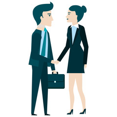 Fototapeta premium businesspeople with portfolio avatars characters