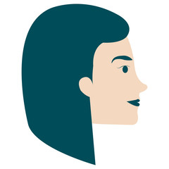 head profile woman avatar character