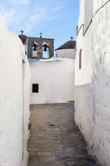 Traditional  architecture in the chora of Patmos island, Dodecanese, Greece