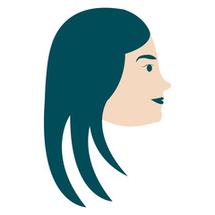 head profile woman avatar character