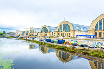 View of the former zeppelin hangars now convereted into the Riga market - Rigas Centraltirgus © dudlajzov