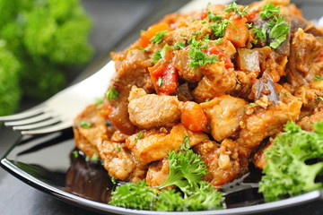Meat stew with vegetables and spices