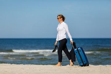 Woman relaxing on beach