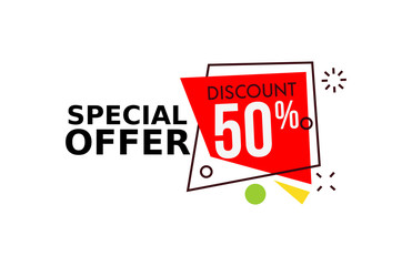 Special Offer 50 Percent Discount Label Design