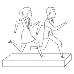 businesspeople running avatars characters