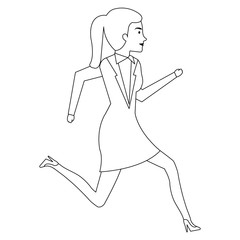 businesswoman running avatar character
