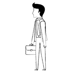 businessman with portfolio avatar character