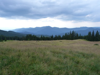 cloudy sky over the Ukrainian Carpathians.