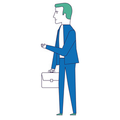 businessman with portfolio avatar character
