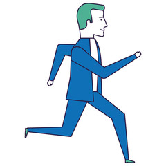 businessman running avatar character