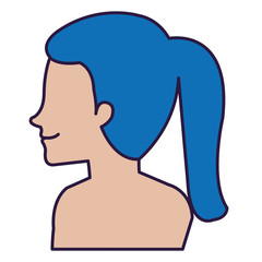 woman profile shirtless avatar character