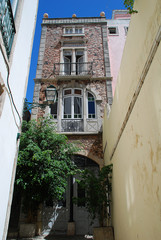 Fototapeta na wymiar Typical house facade in Lisbon, Portugal, district: Alfama