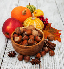 Hazelnuts and pumpkins