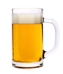 Cold beer in glass isolated on white background
