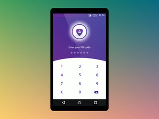 Mobile Interface Phone Locked with Pin. Interface Concept App Vector Illustration