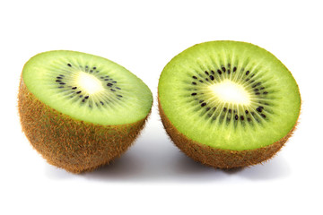 Fototapeta na wymiar Kiwi cut isolated on white background.Kiwi fruit slice isolated