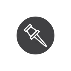 Push pin icon vector, filled flat sign, solid pictogram isolated on white. Symbol, logo illustration.