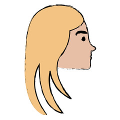 head profile woman avatar character