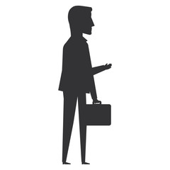 businessman with portfolio avatar character