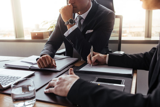Business partners working together in office