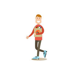 People shopping vector illustration in flat style