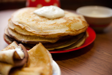 tasty dish of fried pancakes