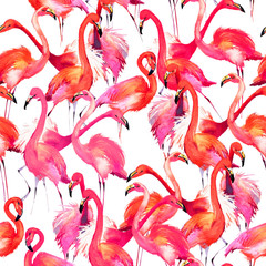 flamingo watercolor pattern