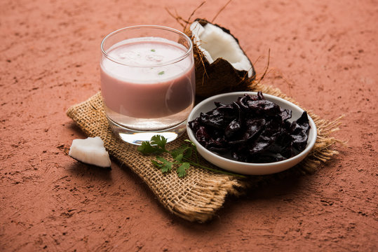 Solkadhi or sol kadhi, A famous drink from Goa or Maharashtra`s Konkan region

