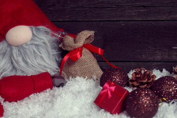 happy xmas concept with decorative dwarf.