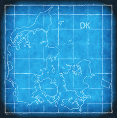 Denmark map blue print artwork illustration silhouette