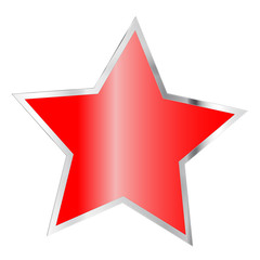 Weihnachten - Rot silberner Stern isoliert auf wei&szlig;