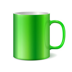 Green ceramic mug for printing corporate logo. Light color