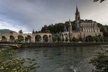 views of the sanctuary of Lourdes.
