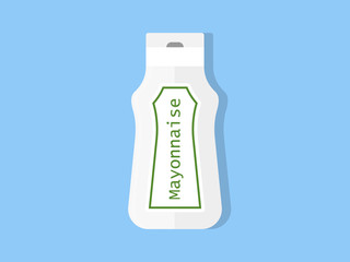 Plastic Mayonnaise Bottle Product Fast Food Flat Vector