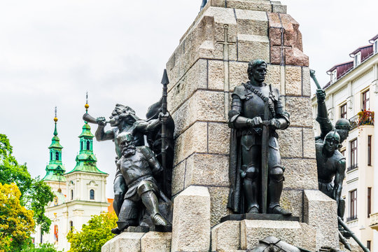 The Grunwald Monument in the plac Jana Matejki Krakow Poland
