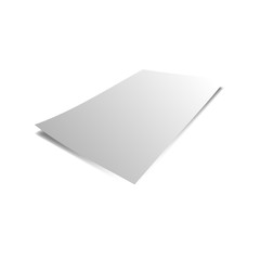 Blank grey and white paper mock up with white background using for card, magazine, postcard, flyer and brochure mock-up.