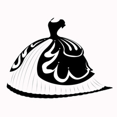 The shadow of the dress