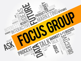 Focus Group word cloud collage, business concept background