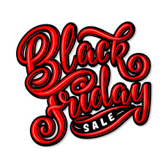 Black Friday Sale hand drawn lettering, calligraphy for logo, banners, labels, badges, prints, posters, web.