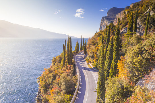 Gardesana Occidentale scenic route, Garda Lake, Brescia province, Lombardy, Italy