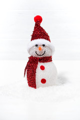 christmas snowman on white background